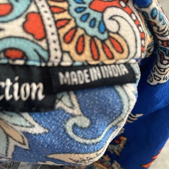 Tolani Collection Blouse Womens Large Blue Multicolor Floral Button Up - Picture 6 of 10